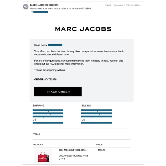 MARC JACOBS The Canvas Medium Tote Bag - RED - Picture 5 of 5